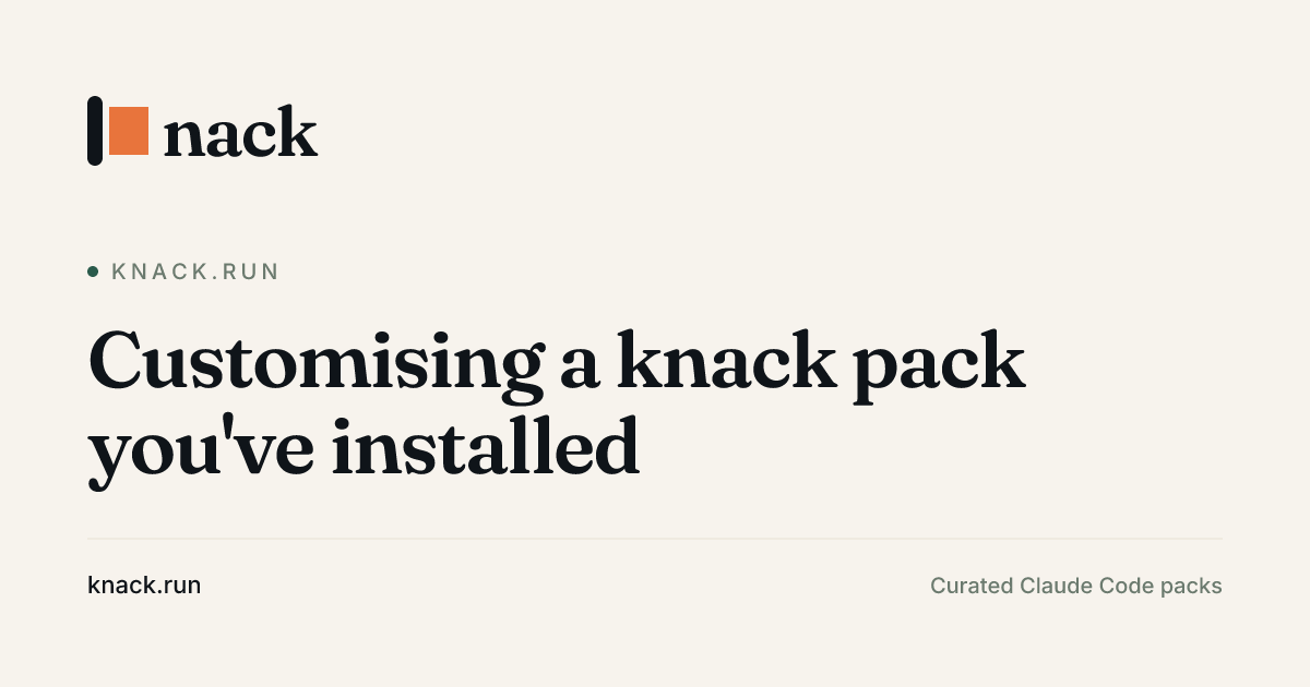 Customising a knack pack you've installed · Knack docs