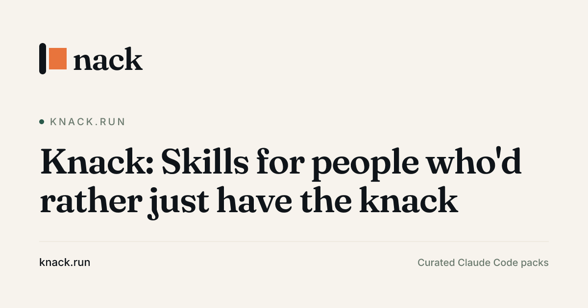Knack: Skills for people who'd rather just have the knack
